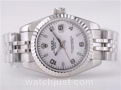 Rolex Datejust Swiss ETA 2671 Movement with White Dial-Stick/Number Marking Lady Size