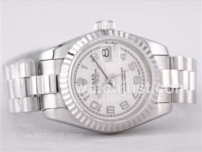 Rolex Datejust Swiss ETA 2671 Movement with White Wave Dial-Number Marking Lady Size