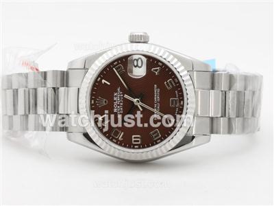 Rolex Datejust Swiss ETA 2836 Brown Dial with Arabic Marking-Mid Size