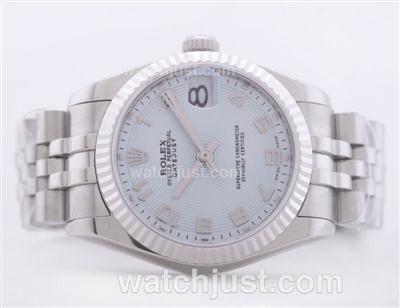 Rolex Datejust Swiss ETA 2836 Light Blue Dial with Arabic Numerals--Mid Size