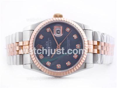 Rolex Datejust Swiss ETA 2836 Movement 14K Wrapped Rose Gold -Blue MOP Dial