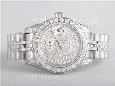 Rolex Datejust Swiss ETA 2836 Movement Automatic with Full Diamond