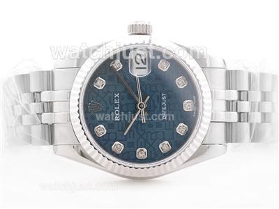 Rolex Datejust Swiss ETA 2836 Movement Blue Computer Dial with Diamond Marking S/S