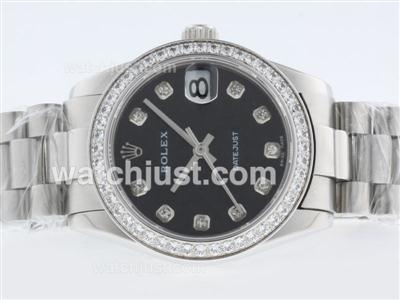 Rolex Datejust Swiss ETA 2836 Movement Diamond Marking and Bezel with Black Computer Dial