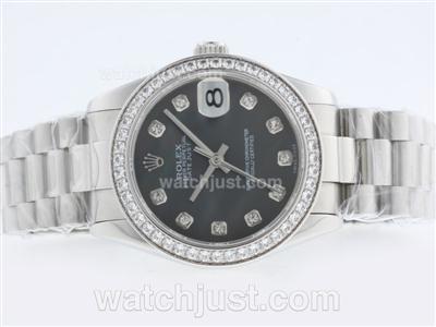 Rolex Datejust Swiss ETA 2836 Movement Diamond Marking and Bezel with Black MOP Dial