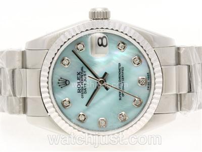 Rolex Datejust Swiss ETA 2836 Movement Diamond Marking with Blue MOP Dial