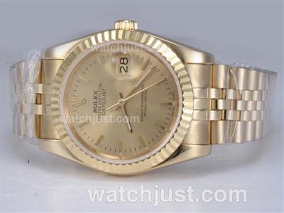 Rolex Datejust Swiss ETA 2836 Movement Full Gold with Golden Dial