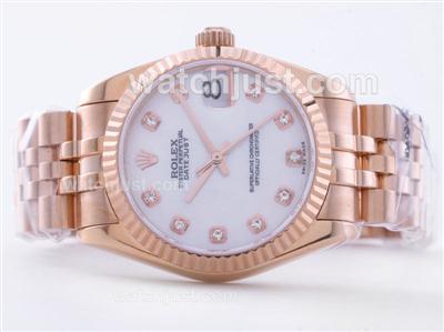 Rolex Datejust Swiss ETA 2836 Movement Full Rose Gold with MOP Dial-Mid Size