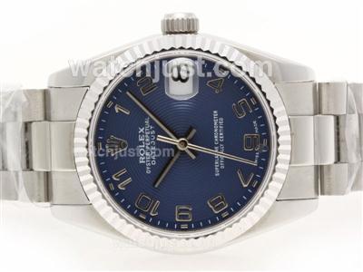 Rolex Datejust Swiss ETA 2836 Movement Number Marking with Blue Dial