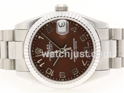 Rolex Datejust Swiss ETA 2836 Movement Number Marking with Brown Dial