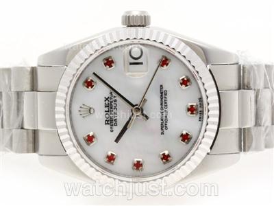 Rolex Datejust Swiss ETA 2836 Movement Red Diamond Marking with MOP Dial