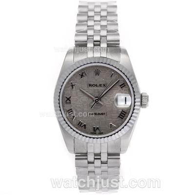 Rolex Datejust Swiss ETA 2836 Movement Roman Markers with Gray Computer Dial S/S-Mid Size
