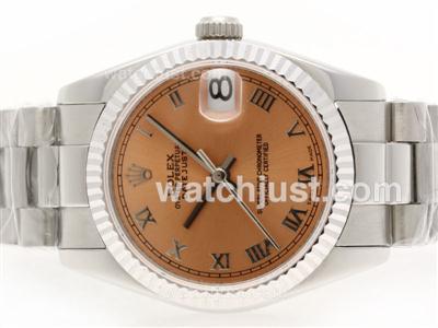 Rolex Datejust Swiss ETA 2836 Movement Roman Marking with Bronze Dial