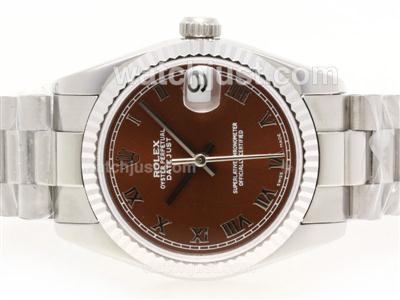 Rolex Datejust Swiss ETA 2836 Movement Roman Marking with Brown Dial