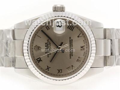 Rolex Datejust Swiss ETA 2836 Movement Roman Marking with Gray Dial