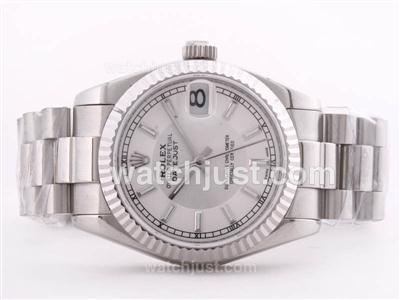 Rolex DateJust Swiss ETA 2836 Movement Stick Marking with Fluted Bezel-Mid Size