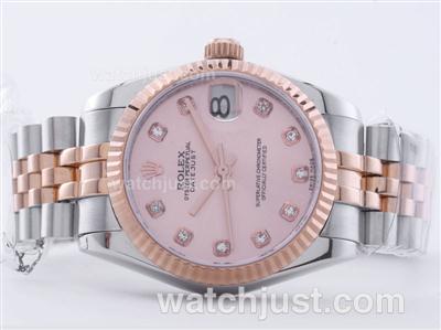 Rolex Datejust Swiss ETA 2836 Movement Two Tone with Champagne Dial-Mid Size