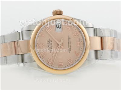 Rolex Datejust Swiss ETA 2836 Movement Two Tone with Champagne Dial-Number Marking