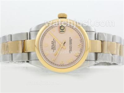 Rolex Datejust Swiss ETA 2836 Movement Two Tone with Champagne Dial-Roman Marking