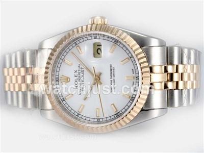 Rolex Datejust Swiss ETA 2836 Movement with 14K Wrapped Gold-Two Tone with White Dial