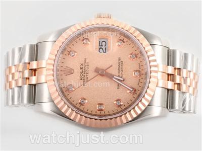 Rolex Datejust Swiss ETA 2836 Movement With 14K Wrapped Rose Gold-Champagne Dial