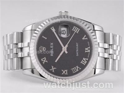 Rolex Datejust Swiss ETA 2836 Movement with Black Computer Dial-Roman Marking