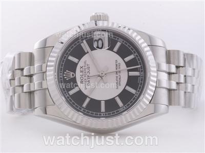 Rolex Datejust Swiss ETA 2836 Movement with Black Dial-Mid Size