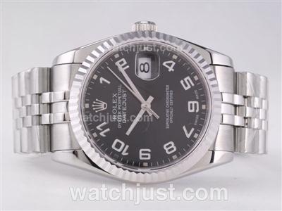 Rolex Datejust Swiss ETA 2836 Movement with Black Dial-Number Marking