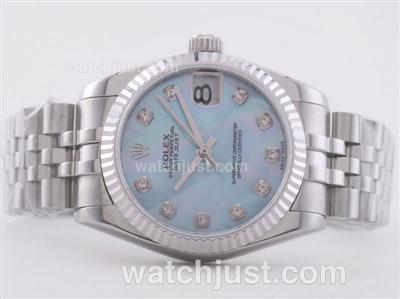 Rolex Datejust Swiss ETA 2836 Movement with Blue MOP Dial- Mid Size