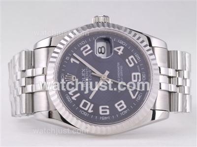 Rolex Datejust Swiss ETA 2836 Movement with Blue Net Dial-Number Marking