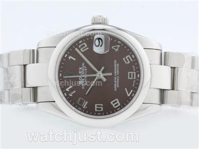 Rolex Datejust Swiss ETA 2836 Movement with Brown Dial-Number Marking