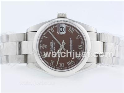 Rolex Datejust Swiss ETA 2836 Movement with Brown Dial-Roman Marking