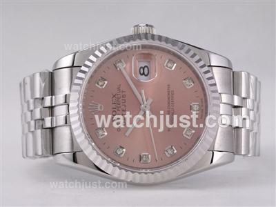 Rolex Datejust Swiss ETA 2836 Movement with Champagne Dial-Diamond Marking