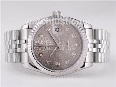 Rolex Datejust Swiss ETA 2836 Movement with Gray Computer Dial-Diamond Marking