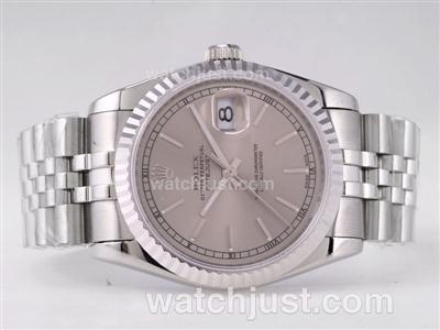 Rolex Datejust Swiss ETA 2836 Movement with Gray Dial-Stick Marking