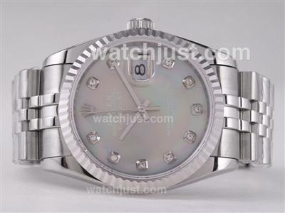 Rolex Datejust Swiss ETA 2836 Movement with Gray MOP Dial-Diamond Marking