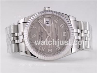 Rolex Datejust Swiss ETA 2836 Movement with Gray Wave Dial-Number Marking