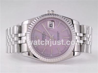 Rolex Datejust Swiss ETA 2836 Movement with Pink Dial-Stick Marking