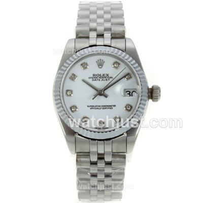 Rolex Datejust Swiss ETA 2836 Movement with White Dial-Mid Size