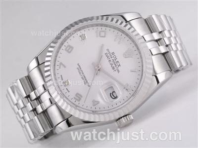 Rolex Datejust Swiss ETA 2836 Movement with White Dial-Number Marking