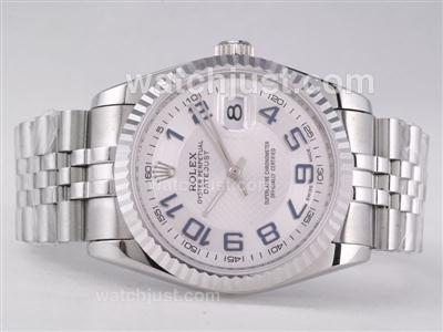 Rolex Datejust Swiss ETA 2836 Movement with White Net Dial-Number Marking