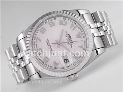 Rolex Datejust Swiss ETA 2836 Movement with White Wave Dial-Number Marking
