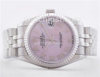 Rolex Datejust Swiss ETA 2836 Pink MOP Dial with Roman Numerals--Mid Size