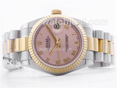 Rolex Datejust Swiss ETA 2836 Two-Tone Champagne Dial with Diamond Marking-Mid Size