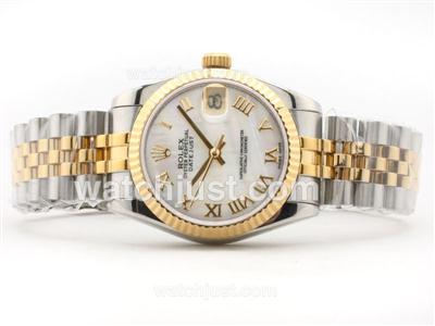 Rolex Datejust Swiss ETA 2836 Two-Tone MOP Dial with Roman Numerals-Mid Size