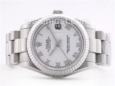 Rolex Datejust Swiss ETA 2836 White Dial with Roman Marking-Mid Size