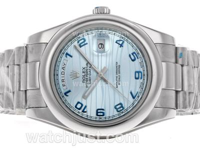 Rolex Date Date II Automatic with Blue Dial S/S -Arabic Marking