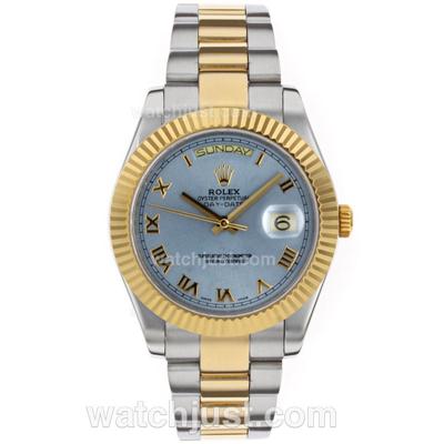 Rolex Datejust II Swiss ETA 2836 Movement Two Tone Roman Markers with Blue Dial