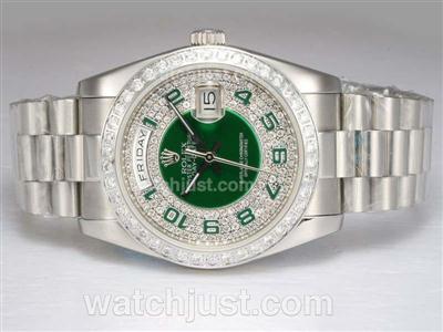 Rolex Day-Date Automatic Diamond Bezel and Dial with Green
