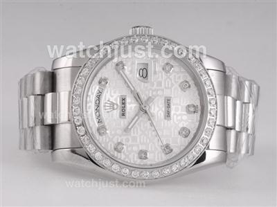 Rolex Day-Date Automatic Diamond Marking and Bezel with Computer Dial